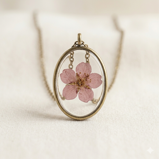 Oval Light Pink Floral Bracelet