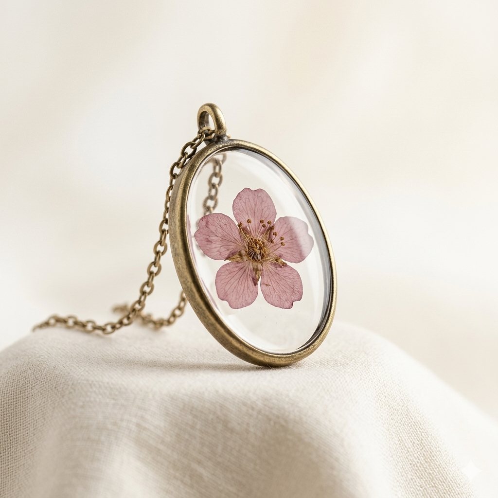 Oval Light Pink Floral Bracelet