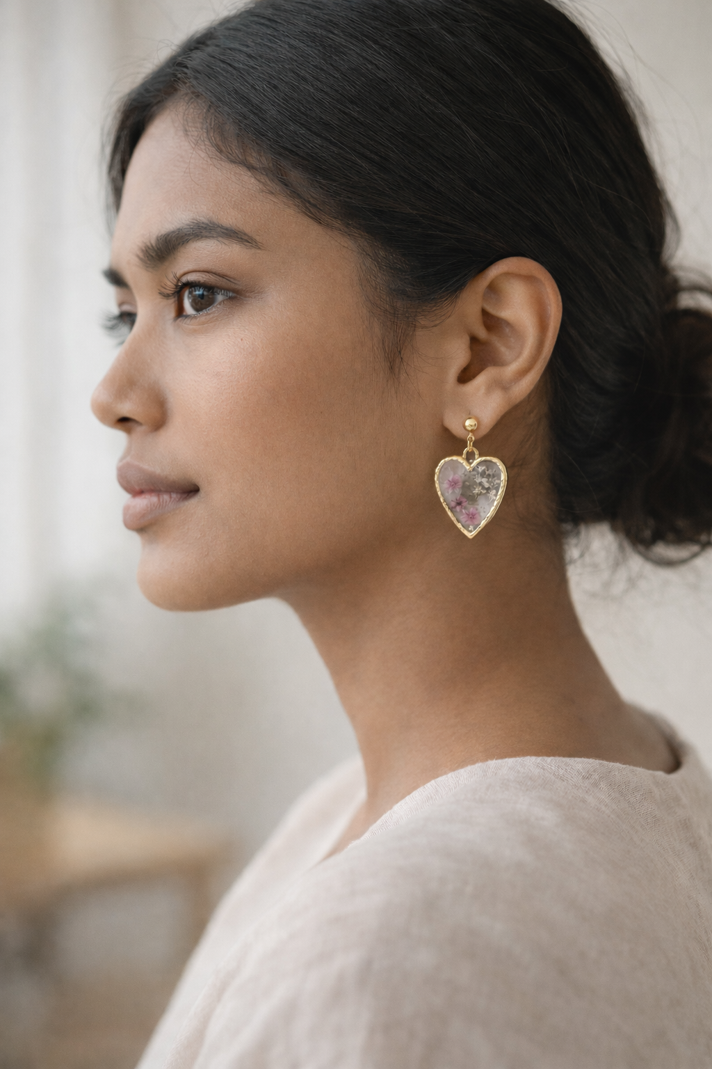 Heart Mixed Floral Earrings