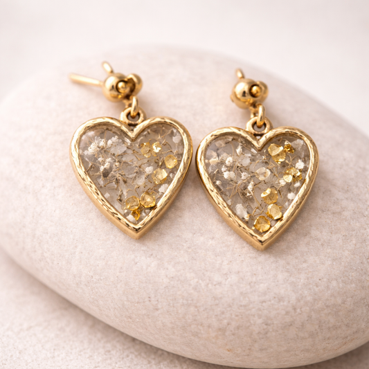 Heart Mixed Floral Earrings