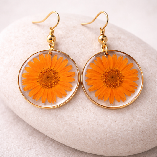 Marquise White Floral Earrings