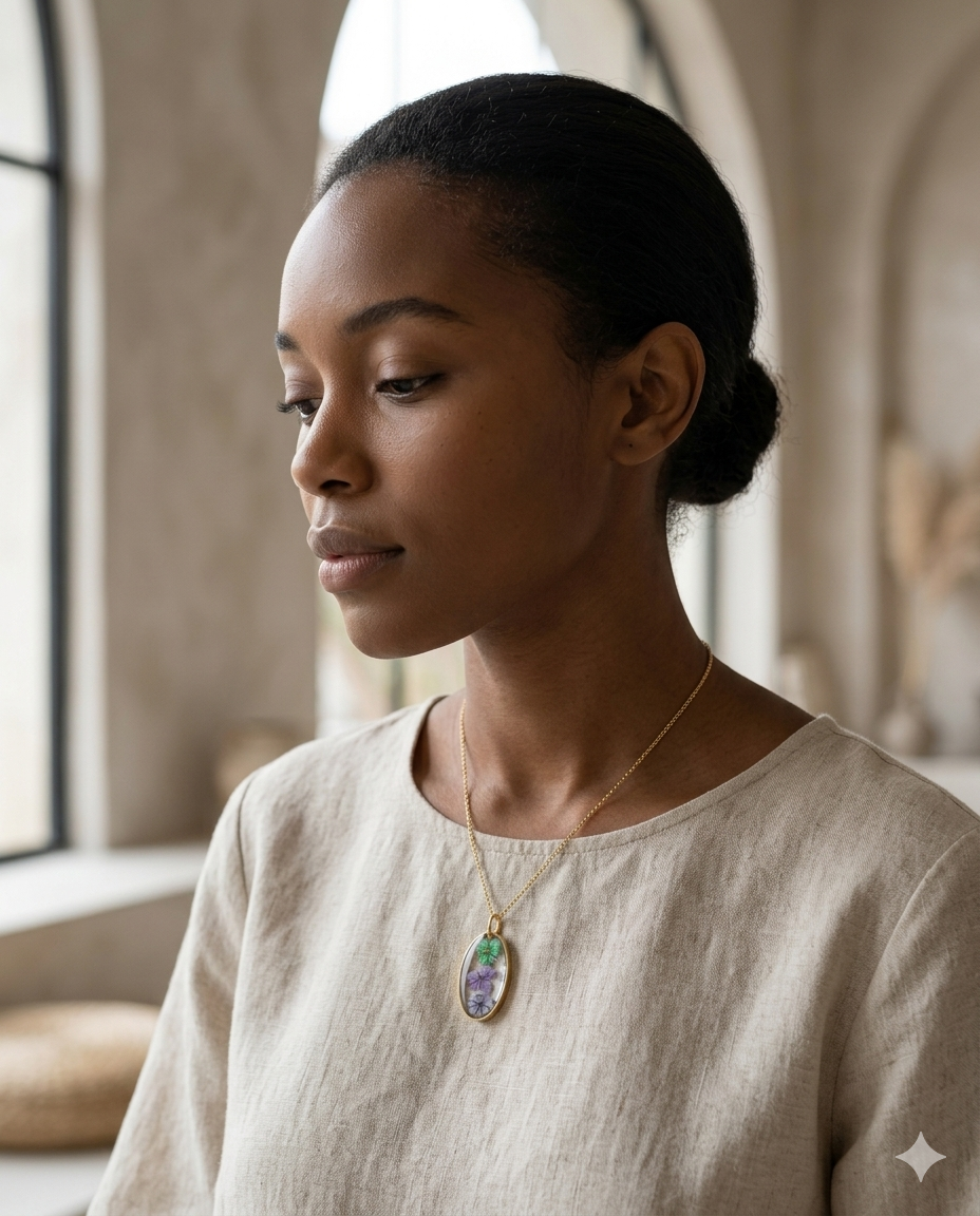 Oval Mixed Floral Necklace