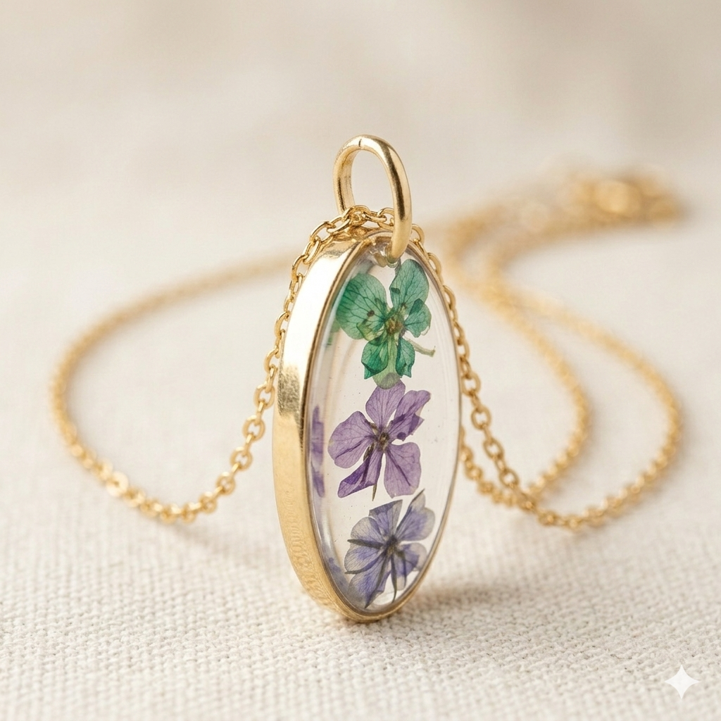 Oval Mixed Floral Necklace